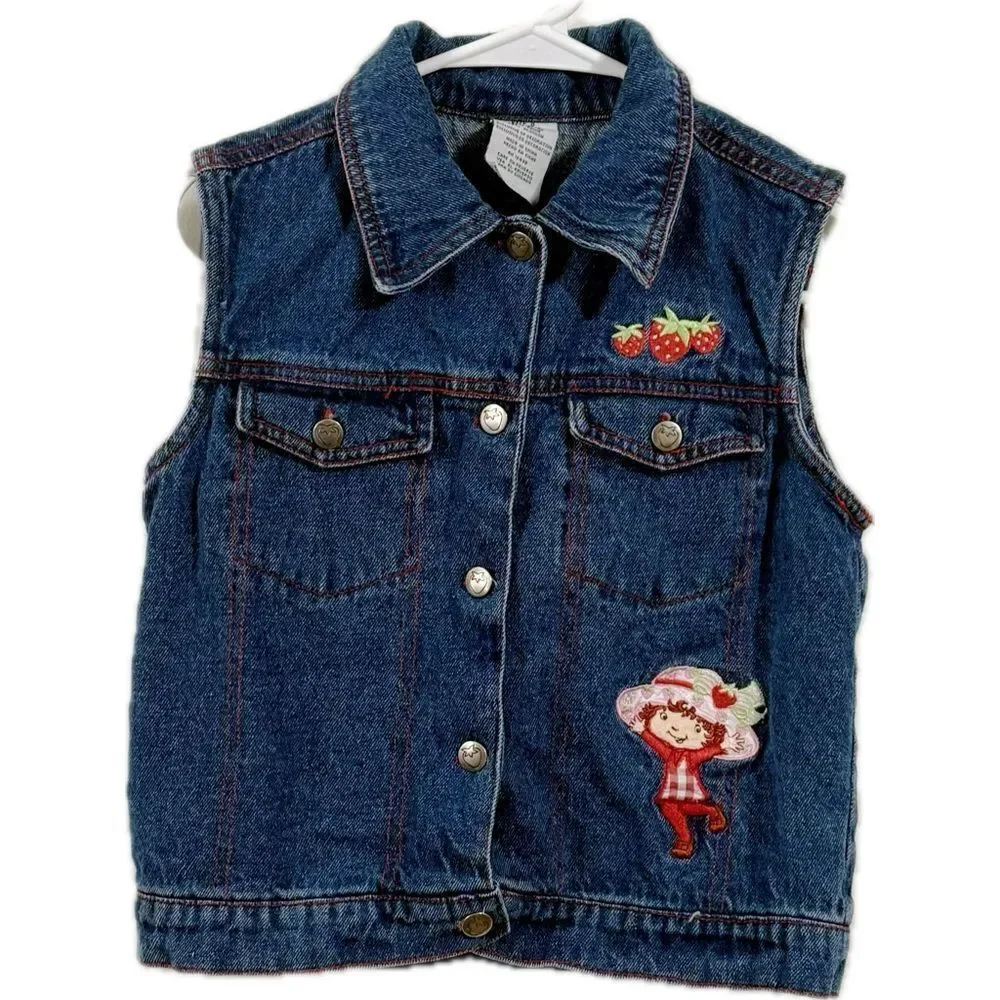 Blue‎ Denim Vest with Embroidered Designs